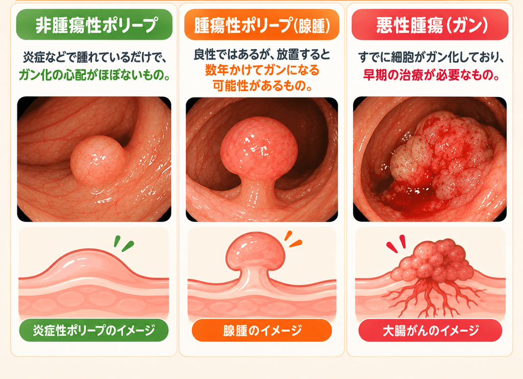 大腸腫瘍とポリープの判別