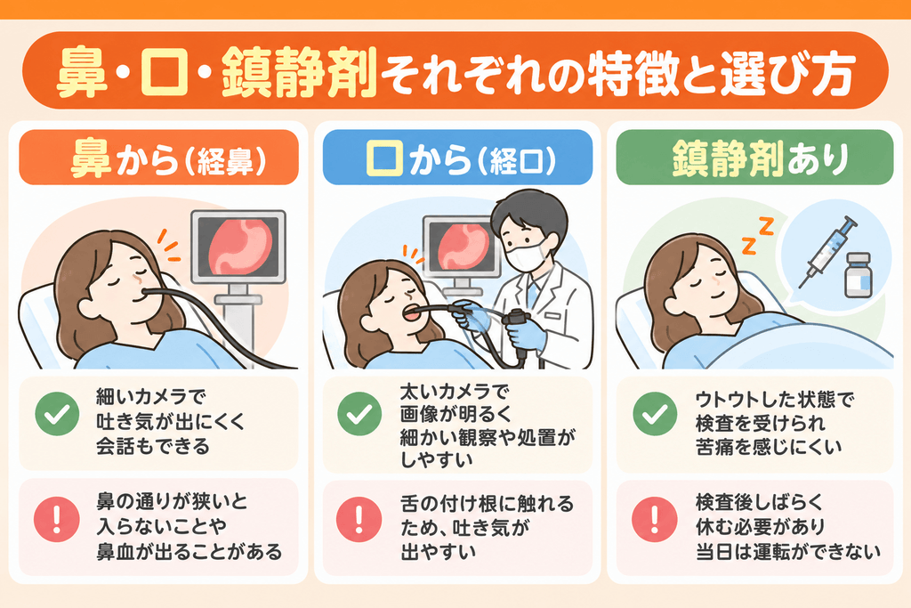 鼻・口・鎮静剤それぞれの特徴と選び方
