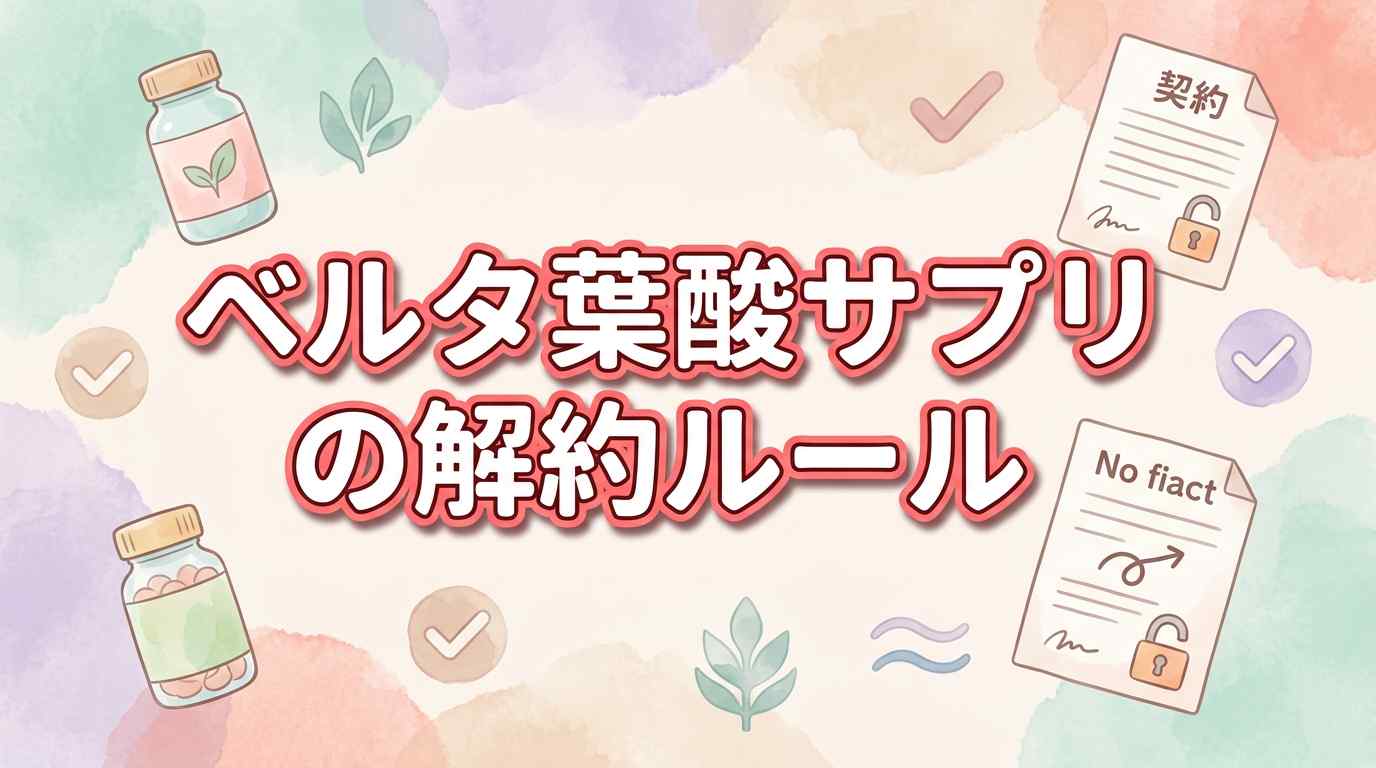 【縛りなしで安心】ベルタ葉酸サプリの解約ルール！気軽に試せる3つの理由