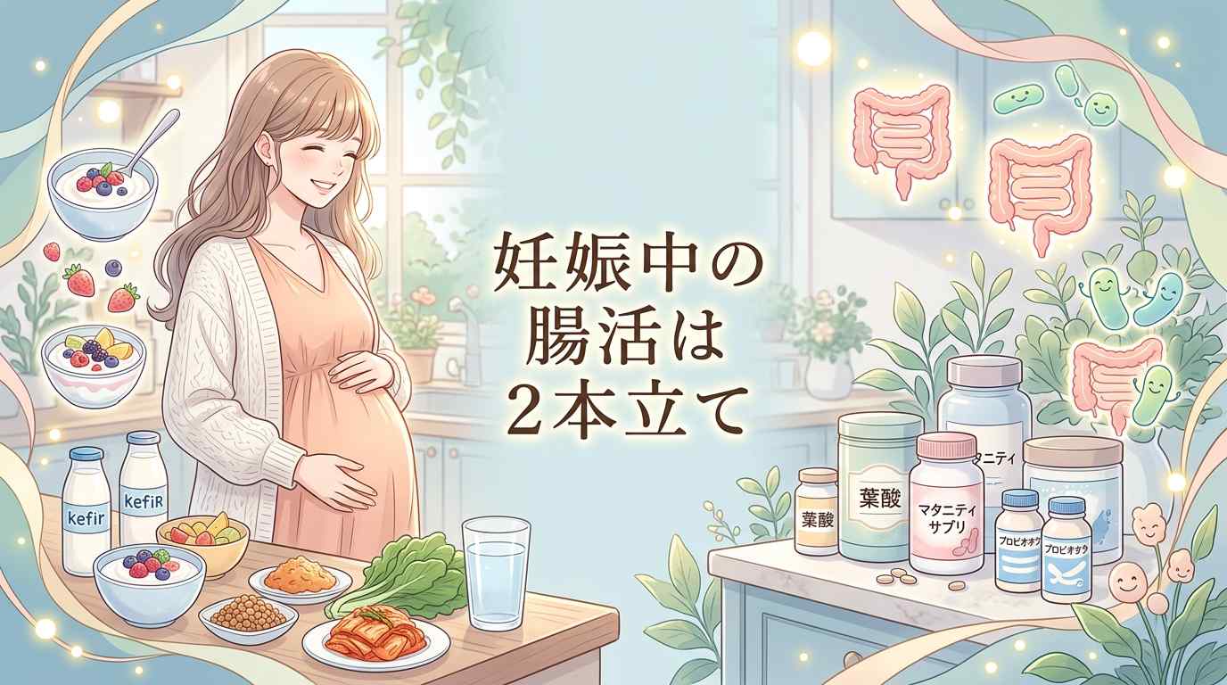妊娠中に腸内環境を整える方法？食事と腸活向き葉酸サプリの2本立てでケアしよう