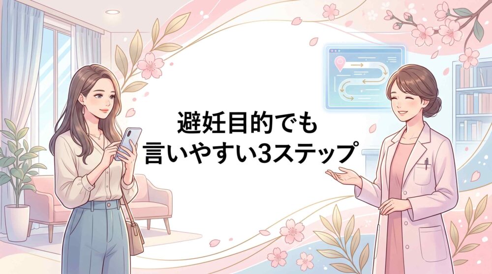 【解決】ピルで避妊目的と言いづらいなら3ステップ！恥ずかしさゼロで処方OK