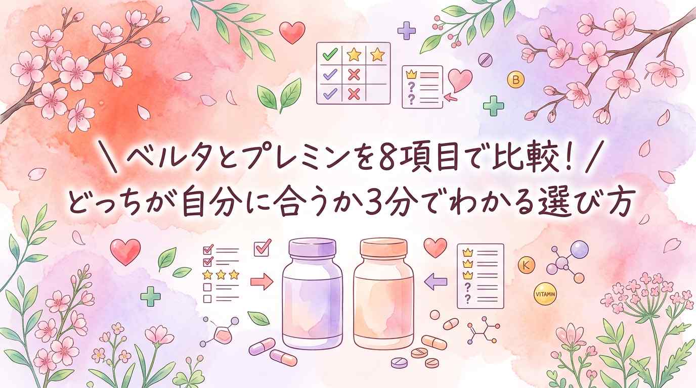 ベルタとプレミンを8項目で比較！どっちが自分に合うか3分でわかる選び方