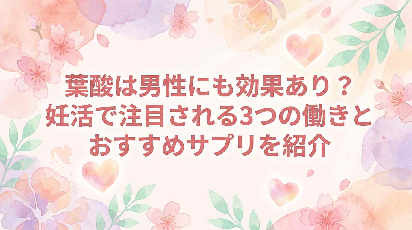 葉酸は男性にも効果あり？妊活で注目される3つの働きとおすすめサプリを紹介