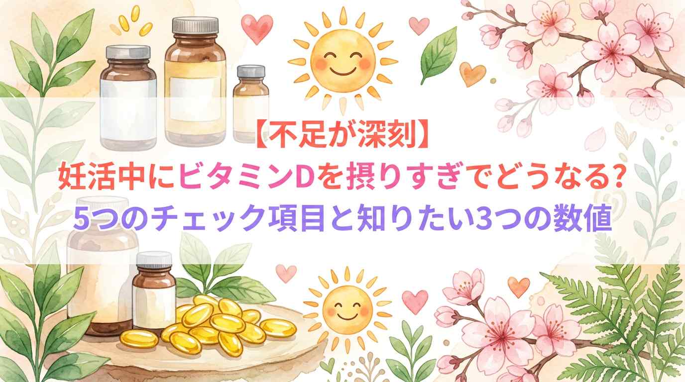 【不足が深刻】妊活中にビタミンDを摂りすぎでどうなる？5つのチェック項目と知りたい3つの数値