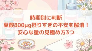 【時期別に判断】葉酸800μg摂りすぎの不安を解消！安心な量の見極め方3つ