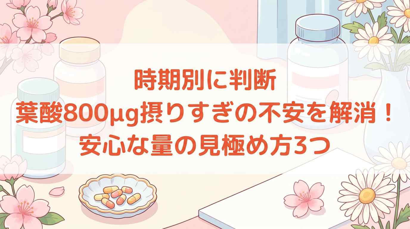 【時期別に判断】葉酸800μg摂りすぎの不安を解消！安心な量の見極め方3つ