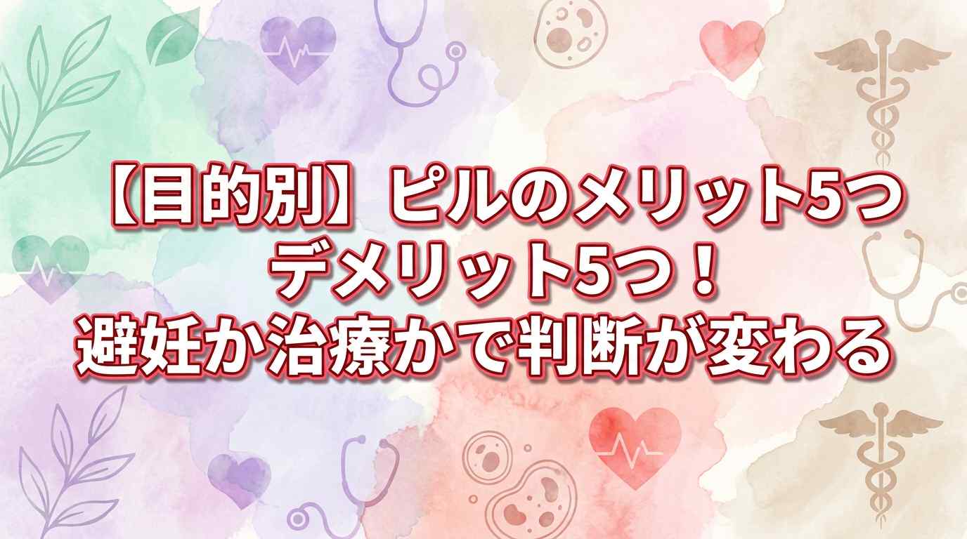 【目的別】ピルのメリット5つデメリット5つ！避妊か治療かで判断軸が変わる