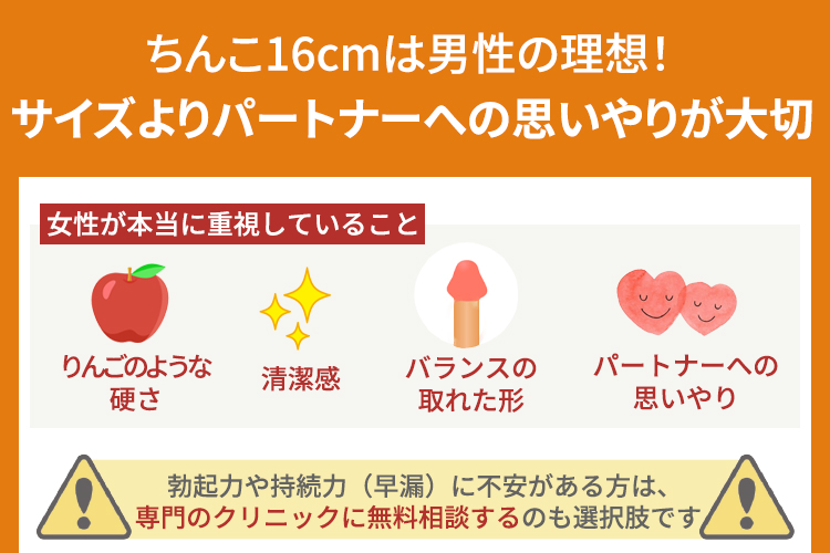 ちんこ16cmは男性の理想！サイズよりパートナーへの思いやりが大切