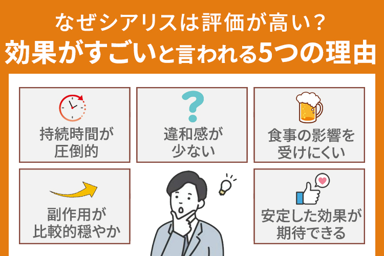 なぜシアリスは評価が高い？効果がすごいと言われる5つの理由
